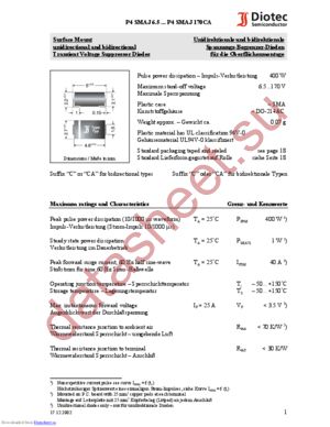 P4SMAJ64A datasheet  