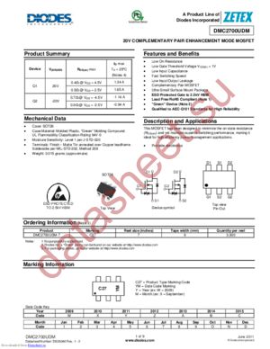 dmc2700udm datasheet  