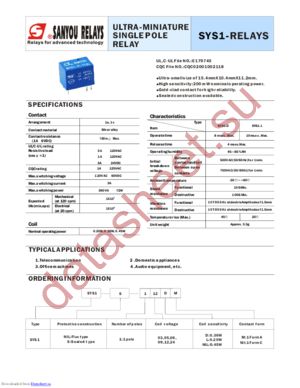 SYS1-S-105LM datasheet  