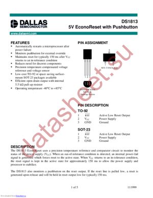 DS1813R-5 datasheet  