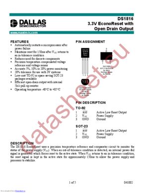 DS1816-20 datasheet  