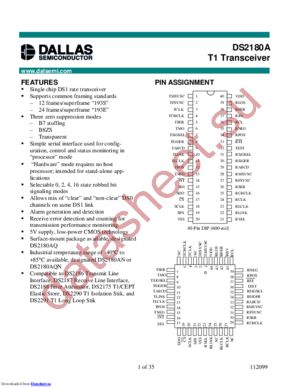 DS2180AQ+T&R datasheet  
