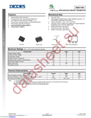 DSS4140V datasheet  