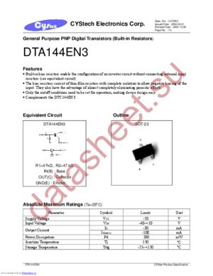 DTA144EN3 datasheet  