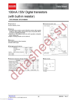 DTC114GUA_09 datasheet  