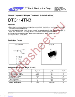 DTC114TN3 datasheet  