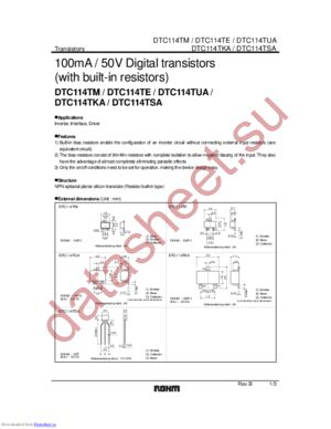 DTC114TUA T106 datasheet  