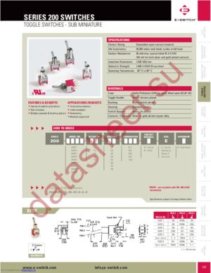 200MSP2T1B1M2RE datasheet  