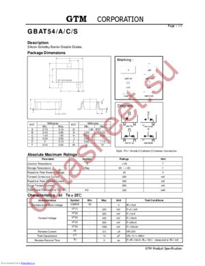 GBAT54A datasheet  