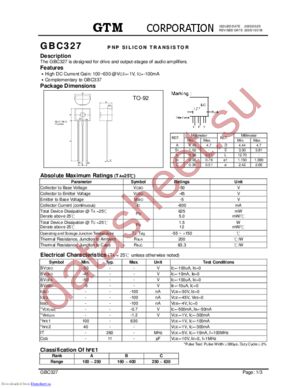 GBC327 datasheet  