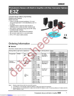 E3Z-T86A datasheet  