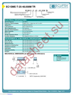 EC1SME-T-25-48.000M TR datasheet  