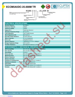 ECCM5A5DC-25.000MTR datasheet  