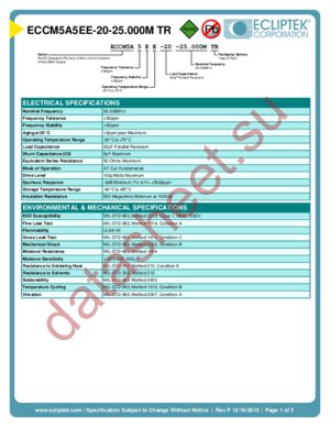 ECCM5A5EE-20-25.000MTR datasheet  