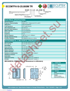 ECCM7FA18-25.000M TR datasheet  