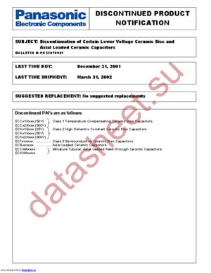 ECK-F1H101KB datasheet  