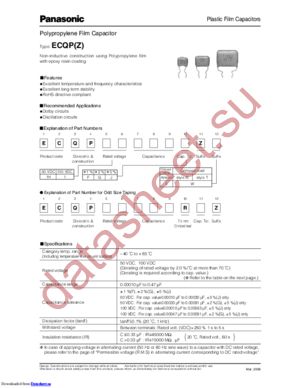 ECQ-P1H331JZ3 datasheet  