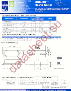 ECS-245.7-20-3X-TR datasheet  