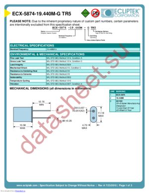 ECX-5874-19.440M-G TR5 datasheet  