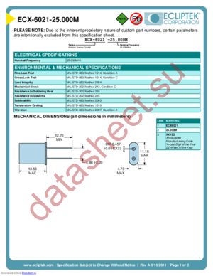 ECX-6021-25.000M datasheet  