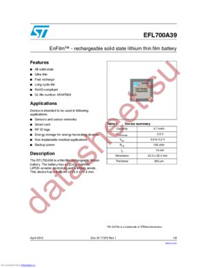 EFL700A39 datasheet  