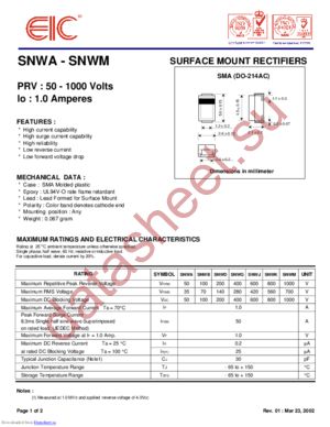 SNWA datasheet  