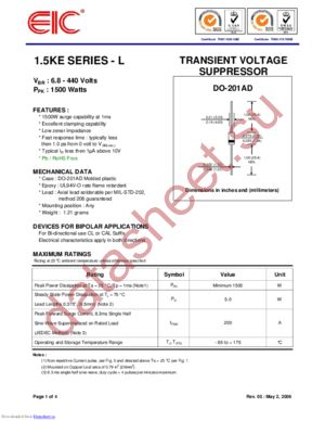 1.5KE120L datasheet  