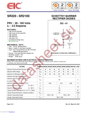 SR290 datasheet  