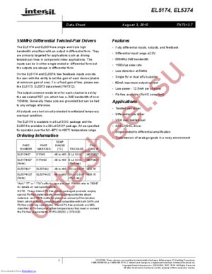 EL5374IUZ-T13 datasheet  