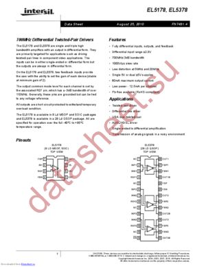 EL5378IUZ-T13 datasheet  