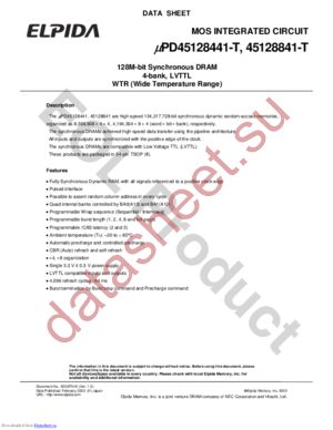 UPD45128441G5-A10T-9JF datasheet  