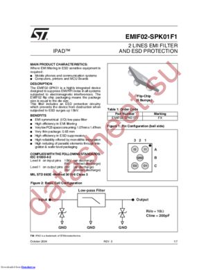 EMIF02-MIC05F2 datasheet  