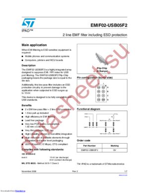 EMIF02USB05C2 datasheet  
