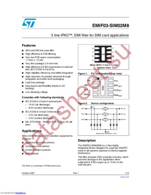 EMIF03SIM02M8 datasheet  