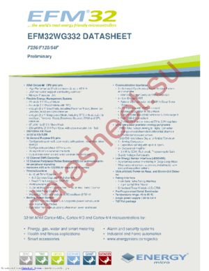 EFM32WG940F256-QFN64 datasheet  