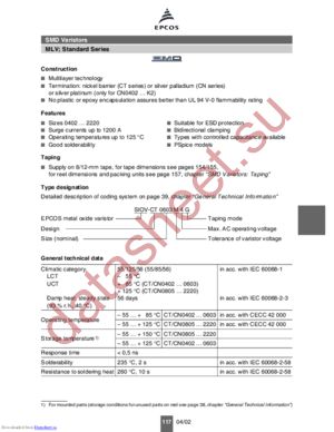 B72540T0140K062 datasheet  