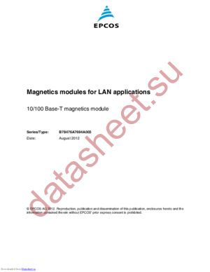 B78476A7694A3 datasheet  