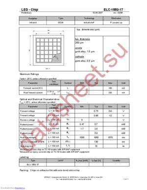 ELC-1550-17 datasheet  
