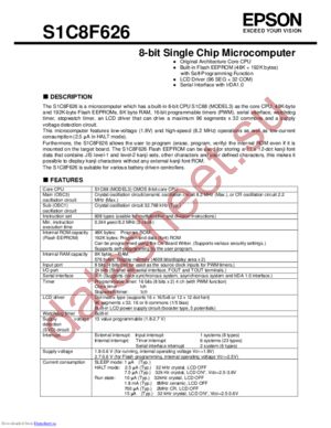 S1C8F626 datasheet  