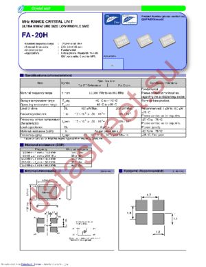 FA-20H 16.0000MF12V-AJ3 datasheet  