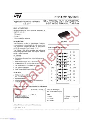 ESDA6V1Q6-18RL datasheet скачать даташит