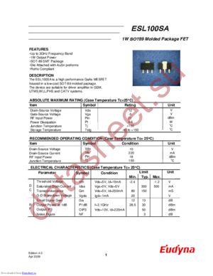 ESL100SA datasheet  