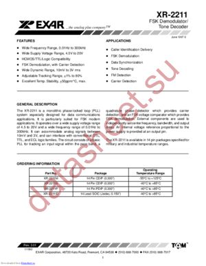 XR2211 datasheet  