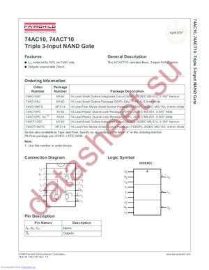 74AC10PC_NLX datasheet  