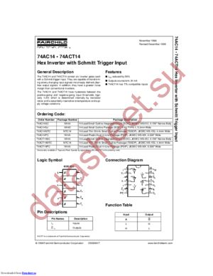 74AC1474ACT14 datasheet  