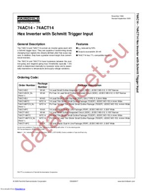 74AC14PCX datasheet  