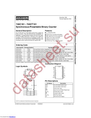 74AC161PC-NL datasheet  
