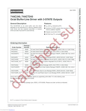 74ACT240PC-NL datasheet  