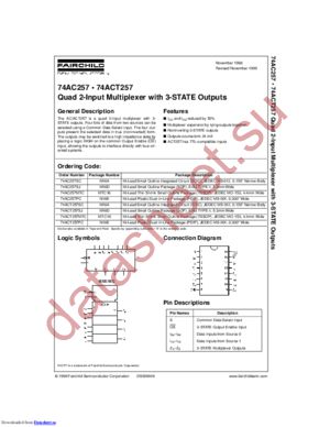 74AC257SCX-NL datasheet  