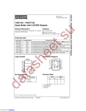 74AC125CW datasheet  